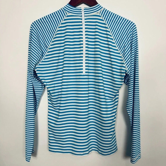 J. Crew Long-sleeve Rash Guard in Classic Stripe Blue Size XXL - Picture 7 of 8